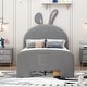 preview thumbnail 12 of 20, Velvet Rabbit-Shaped Twin Size Platform Bed with Drawers and Bed-End Storage Pocket
