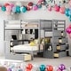 preview thumbnail 2 of 7, Modern Full Over Twin Bunk Bed With Desk,Drawers and Shelves