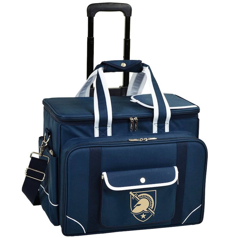 NCAA Army Black Knights Insulated Picnic Cooler with Service for Four on Wheels