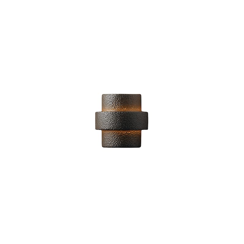 Justice Design Ambiance Iron Large Step Wall Sconce - Brown