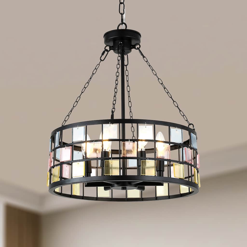 Bella Depot 6-light Pendant Light Modern Colored Chandelier with Adjustable Chian - 17.7"