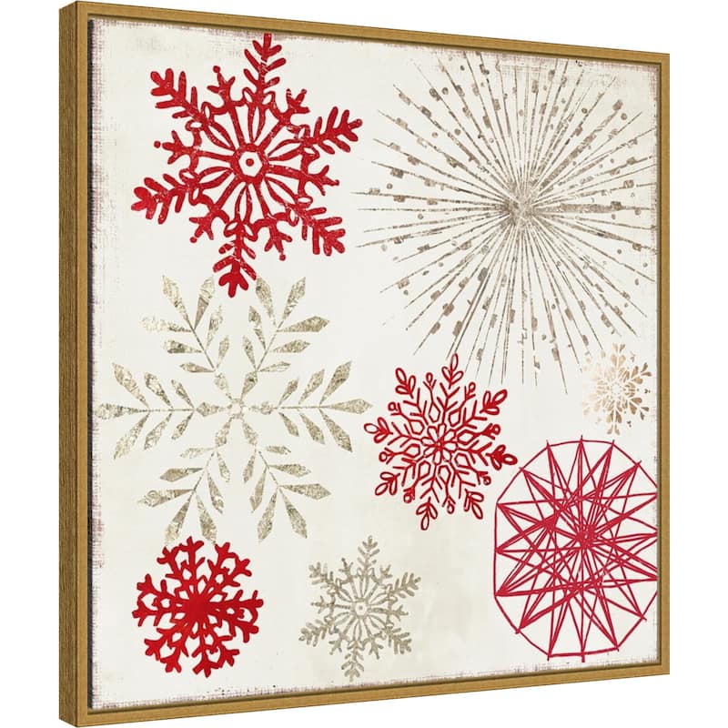Christmas Snowflakes II by PI Studio Framed Canvas Wall Art