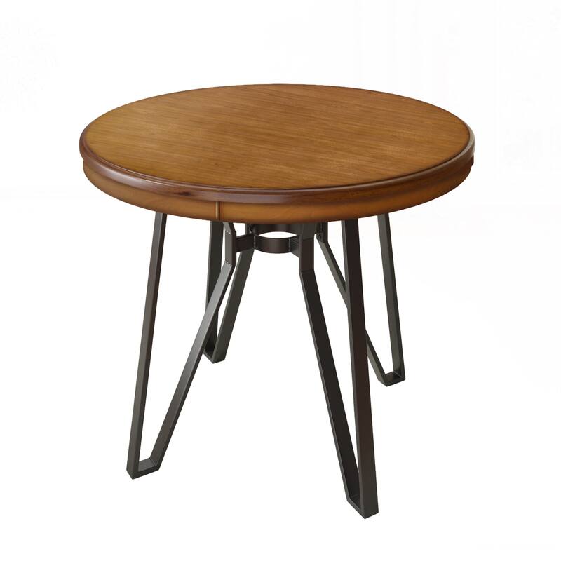 Roomfitters Round Bar Table with Metal Base, Modern Pub Table for Dining Spaces and Breakfast Nooks