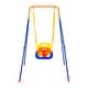 preview thumbnail 1 of 8, 3 in 1 Outdoor Swing Sets with 4 Foldable Sandbags and Removable Seat Perfect Gift for Kids - 44.09"L x 63.76"W x 62.20"H Blue-Orange