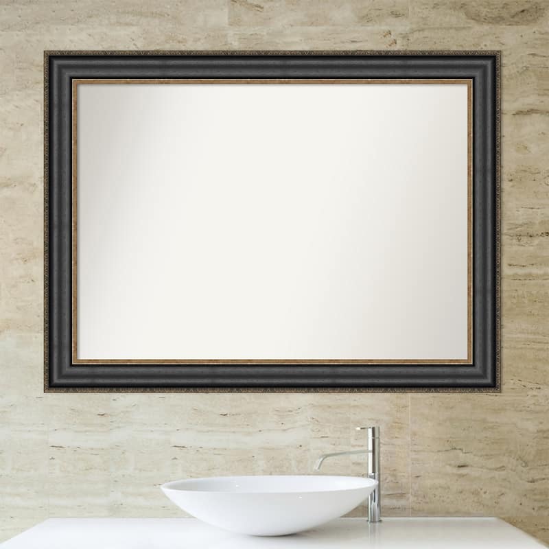 Non-Beveled Bathroom Wall Mirror - Thomas Black Bronze Frame