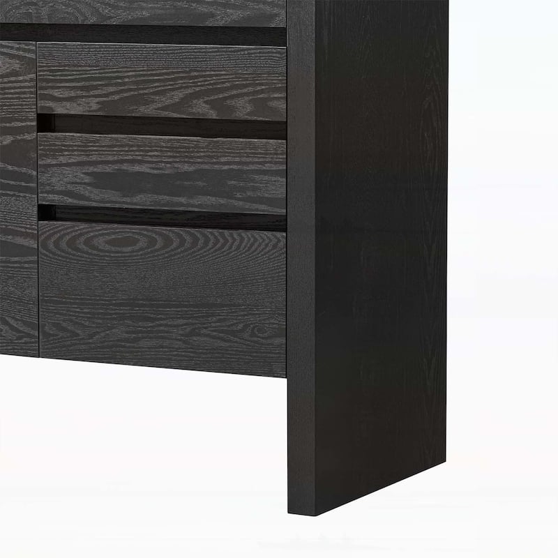 Functional Sideboard with Drawers and Semi - Open Shelf