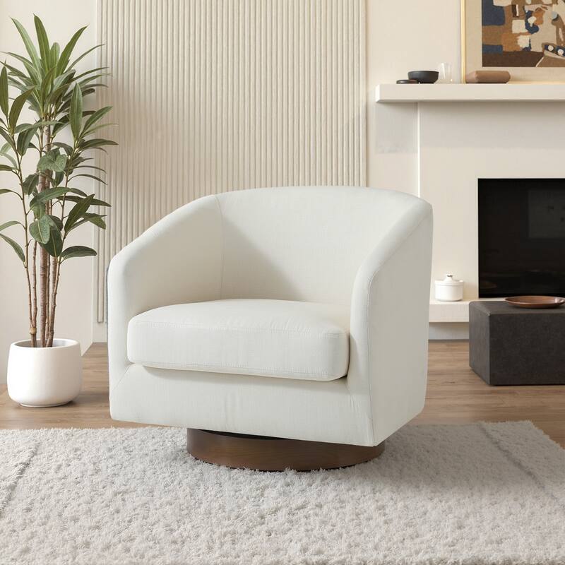 31.1'' W Modern Barrel Swivel Accent Chair