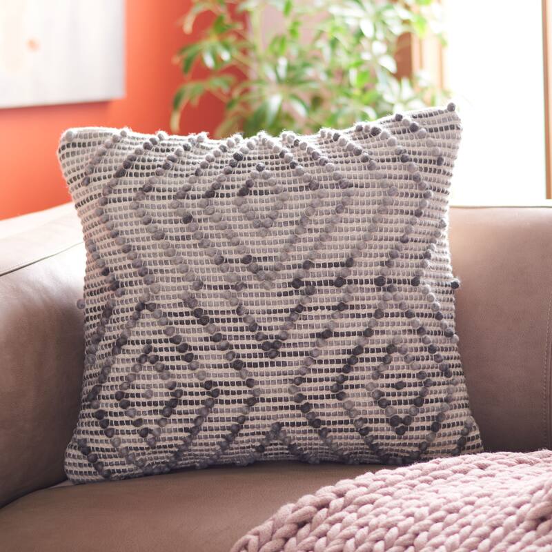 SAFAVIEH Adalia Boho Wool 20-inch Square Decorative Accent Throw Pillow