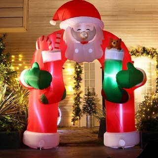 5 Foot Tall Christmas Inflatable Santa Claus on Chimney Roof Yard Decoration 