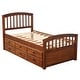 preview thumbnail 6 of 45, Twin Size Platform Storage Bed Solid Wood Bed with 6 Drawers