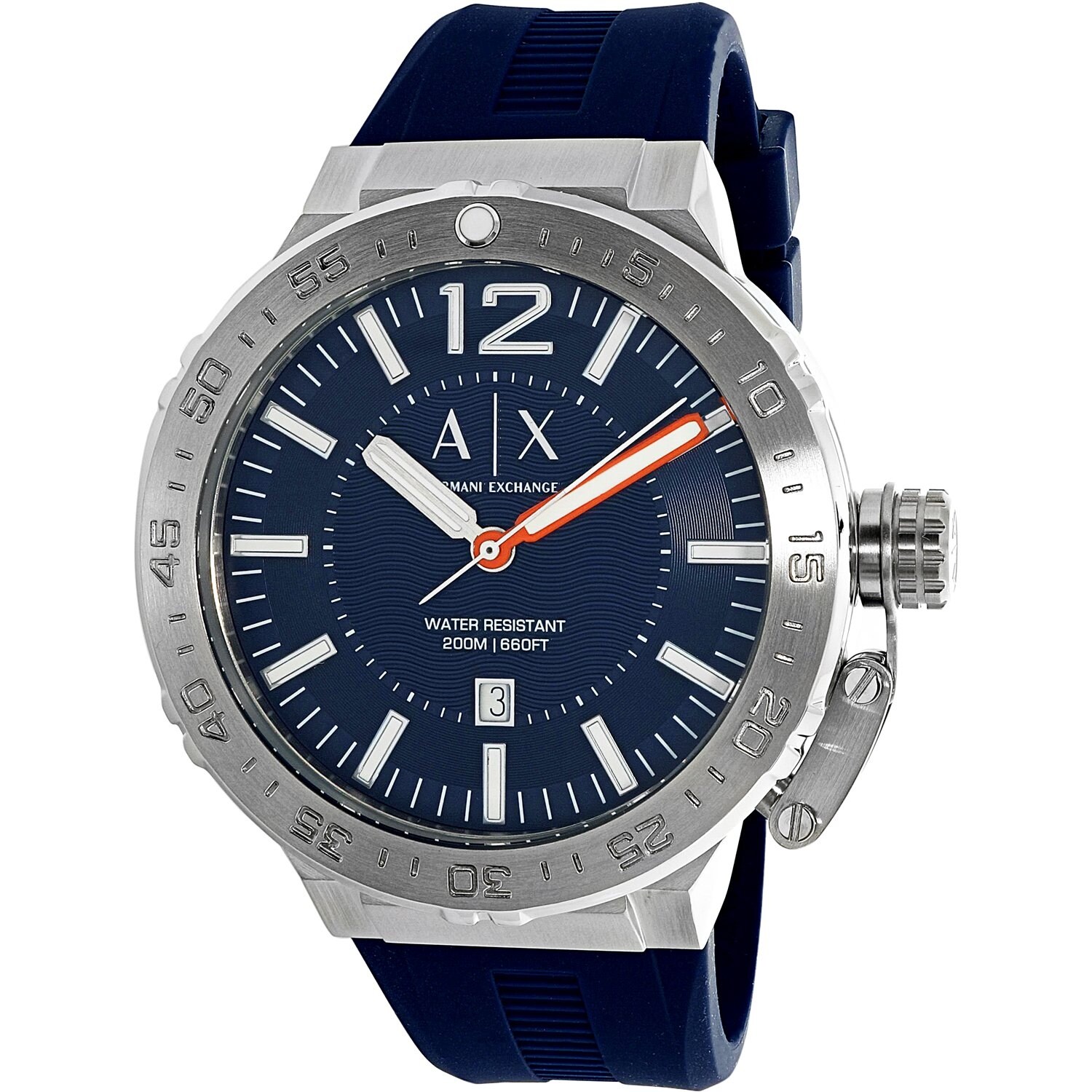 armani exchange men's silicone strap watch set