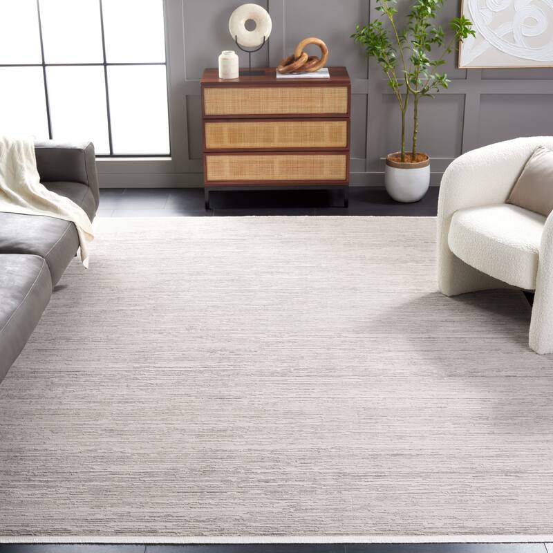 SAFAVIEH Diamond Einfrid Modern Abstract Fringe Rug - 9' x 12' - Beige/Grey