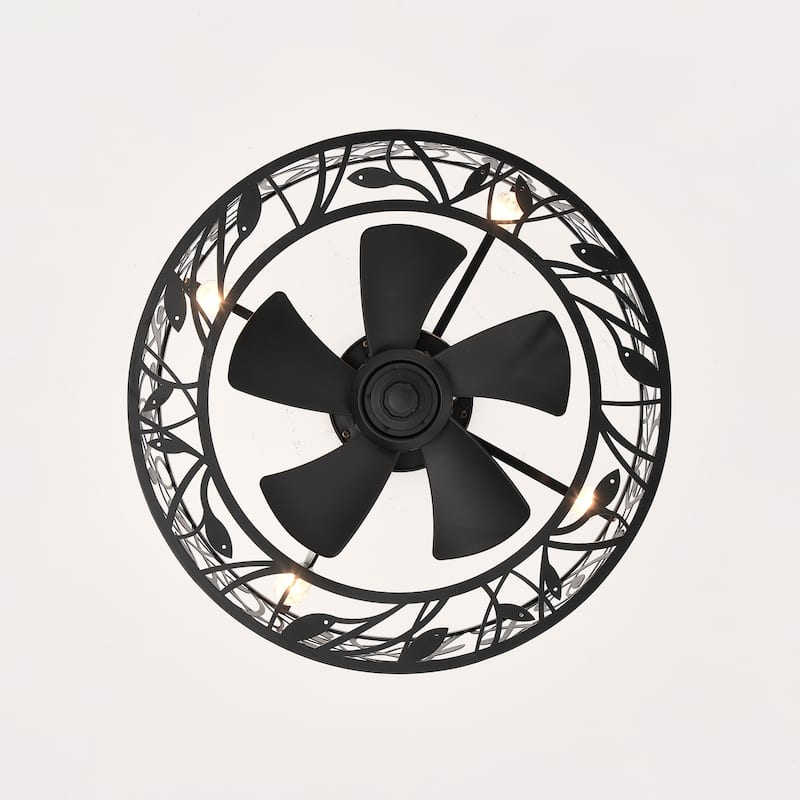 18 in. Smart Indoor Caged Ceiling Fan with Remote Control (Bulb Not Included)