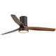 preview thumbnail 25 of 75, Sofucor 42/52 Inch Low Profile Flush Mount Ceiling Fan with Light,Remote Control,Solid wood/ABS Blades,Reversible Quiet DC Motor 52 Inches - Brown with Brown Solid wood Blades