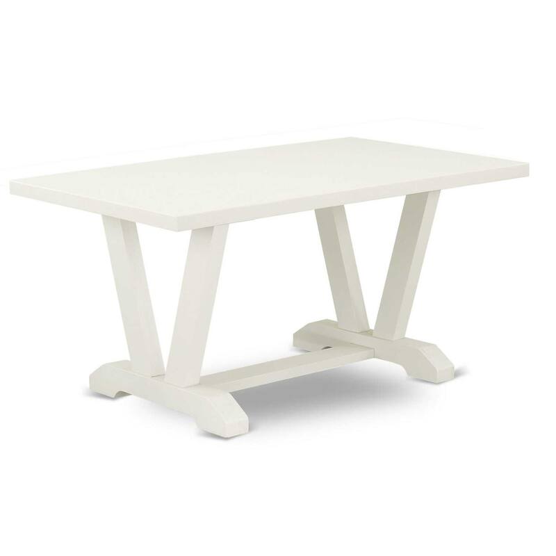 HomeStock 6-Piece Rectangle Wire Brushed Linen White Finish Solid Wood Top Dining Table with 1-Bench, 4-Chairs