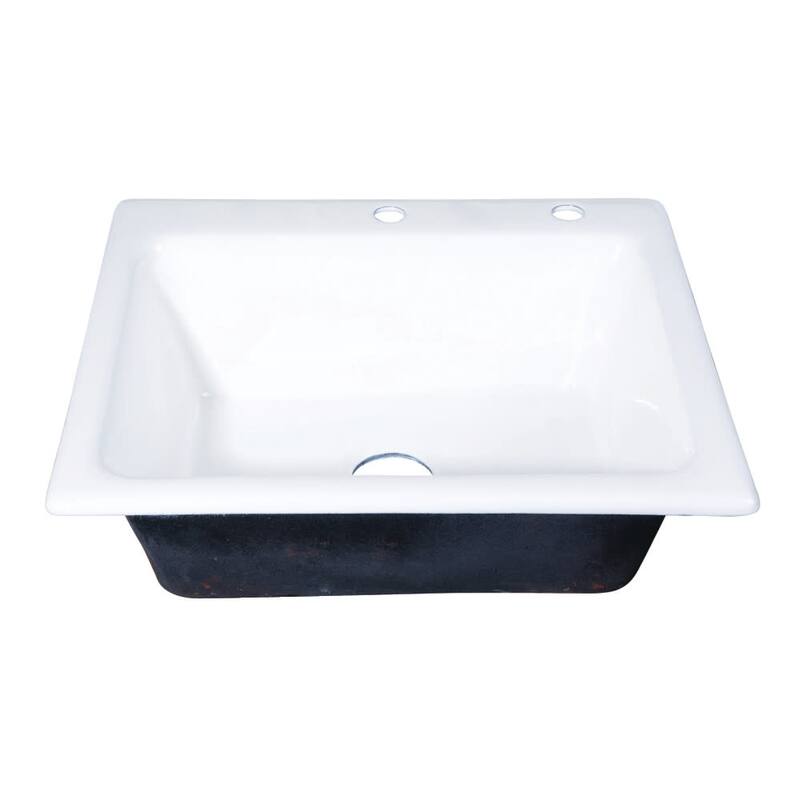 Kingston Brass GT252292 Towne 25" Undermount Single Basin Cast Iron - White