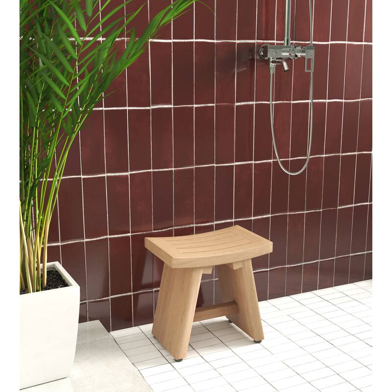 13" Asia Teak Shaving & Washing Foot Rest