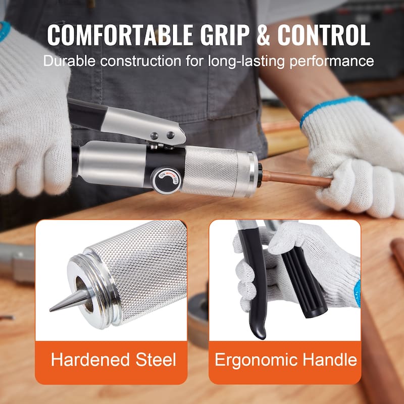 Hydraulic Tube Expander, 3/8" to 1-1/8" OD, HAVC Hydraulic Swaging Tool with 7 Pipe Expander Heads, Deburring Tool