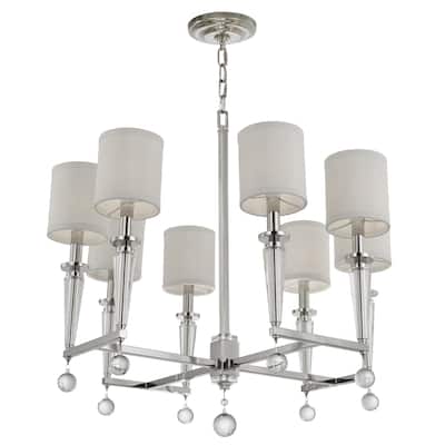 Paxton 8 Light Polished Nickel Chandelier - 29'' W x 28.75'' H x 28.75'' D