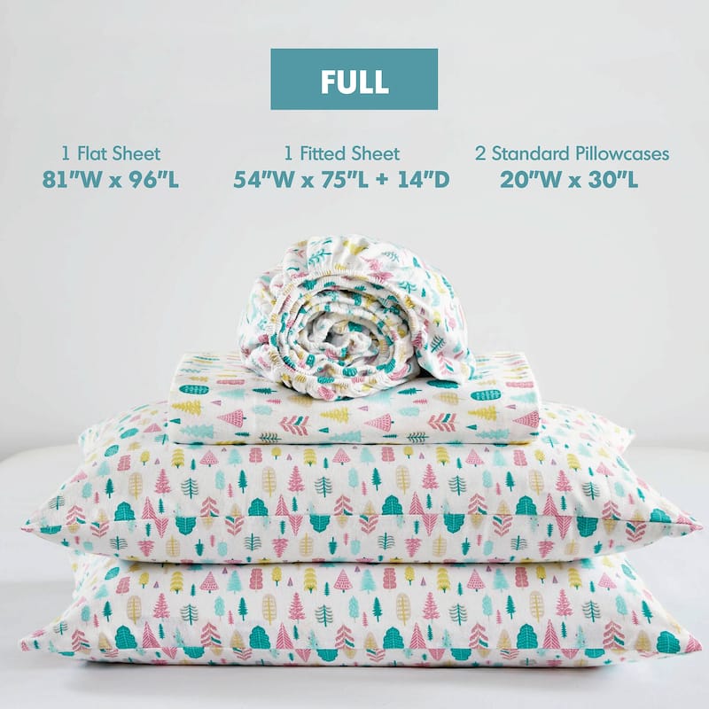 Intelligent Design Cozy Soft Cotton Flannel Printed Sheet Set