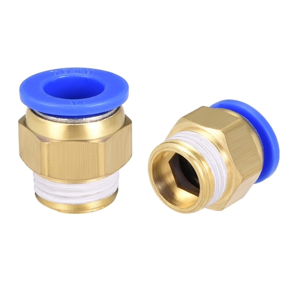4 Pcs 1/2" G Male Straight Thread 14mm Push In Joint Pneumatic Quick Fittings