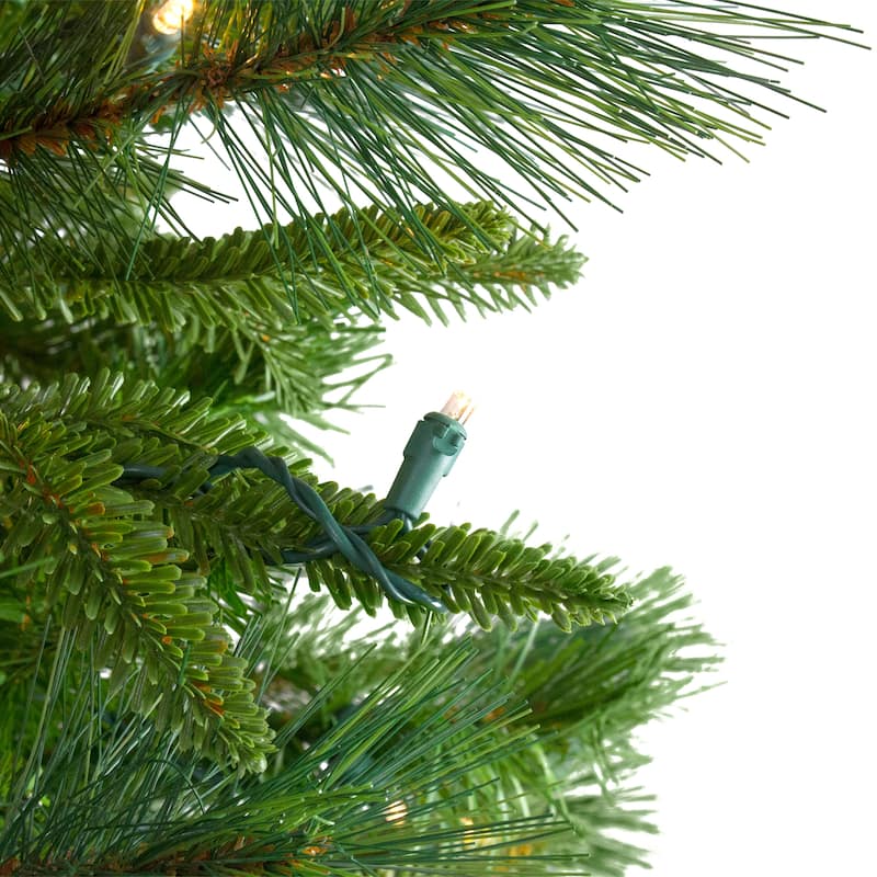 9'x14" LED Mixed Rosemary Pine Artificial Garl&Warm White Lights