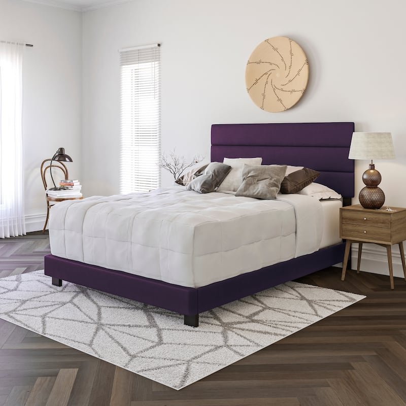 Boyd Sleep Napoli Padded Upholstered Purple Leather Bed - Purple - Queen