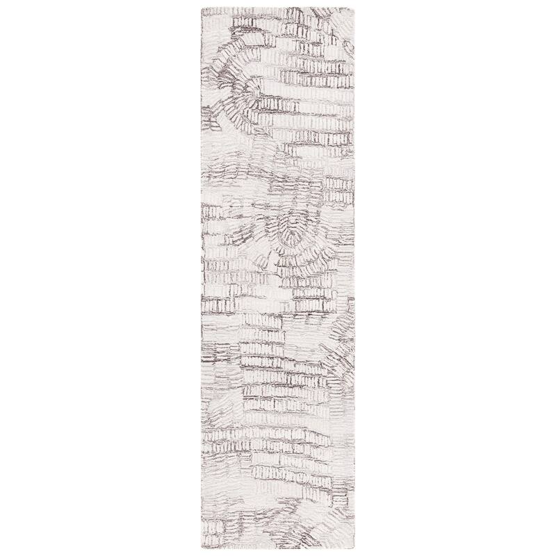 SAFAVIEH Handmade Glamour Emilija Modern Wool Rug - 2'3" x 8' Runner - Brown/Ivory