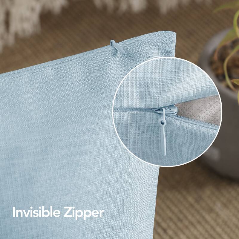 Deconovo 4-Pack Faux Linen Throw Pillow Covers with Hidden Zipper