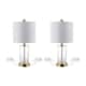 Cabell 21" Glass Modern Contemporary USB Charging LED Table Lamp, Oil Rubbed Bronze (Set of 2) by JONATHAN Y