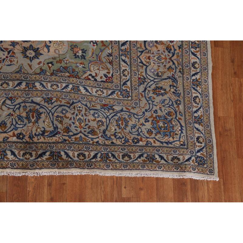 Kashan Persian Traditional Floral Area Rug Hand-knotted Wool Carpet - 9'8" x 12'8"