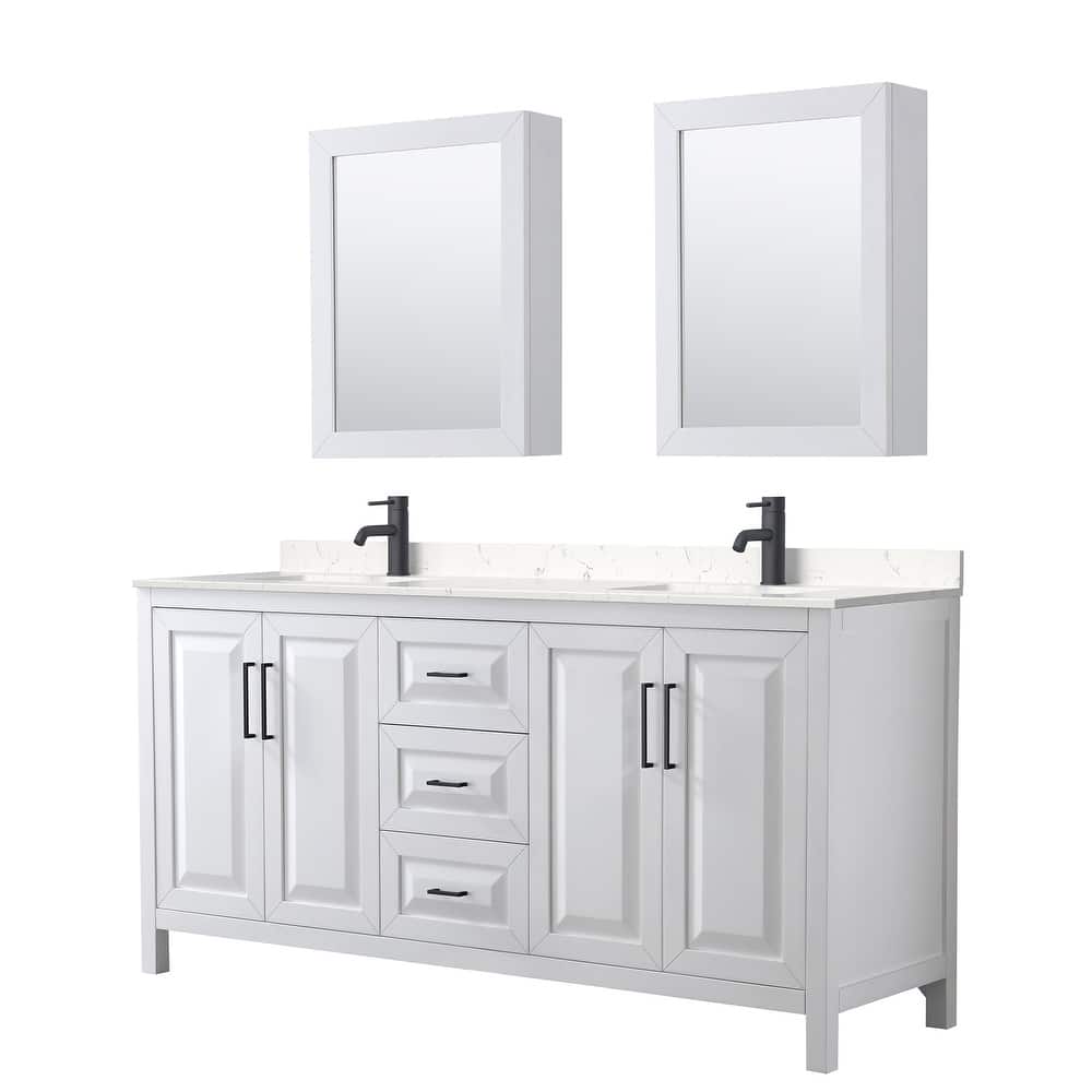 Wyndham Collection Daria 72" Free Standing Double Basin Vanity Set