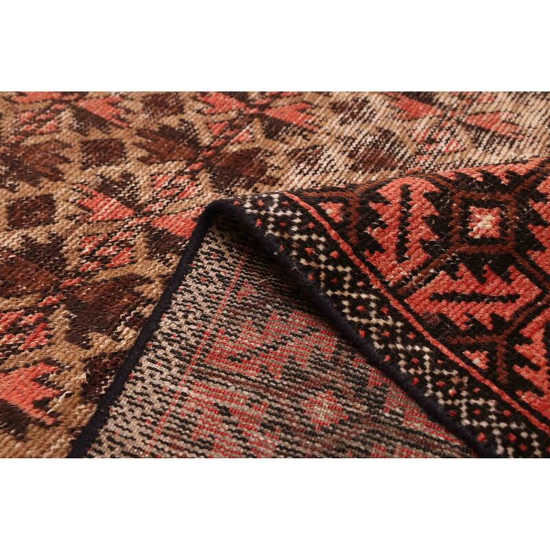 ECARPETGALLERY Hand-knotted Baluch Light Brown Wool Rug - 3'11 x 7'3