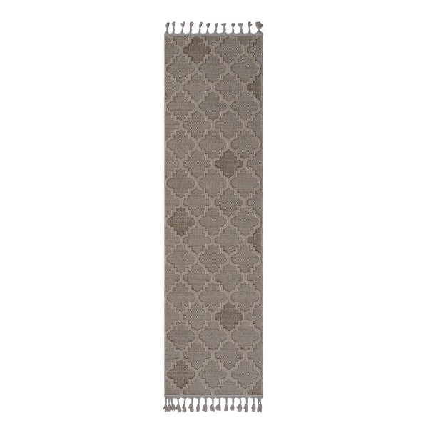 slide 2 of 14, LOOM & LUXE Collection 2X8 Trellis Indoor/Outdoor Area Rug - 96" D x 26" W x 0.28" H Cream