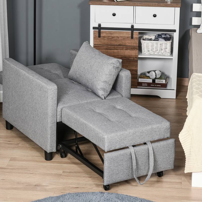 27.3" Tufted Lounge Chair with Adjustable Backrest