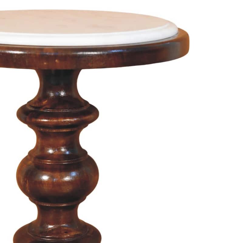 Solid Wood Bellmont Marble-Top Side Table