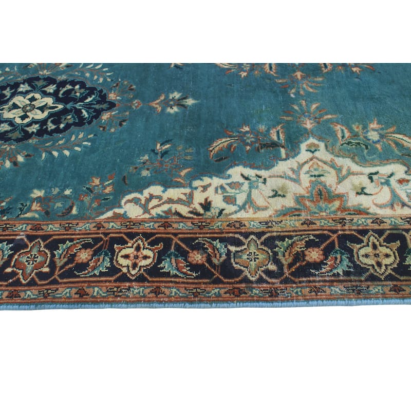 Distressed Basira Blue-Grey/Navy Runner - 2'6" x 10'0"