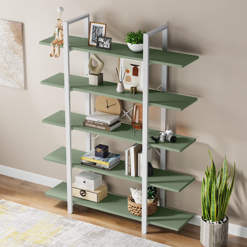 5-Tier Bookshelf, Vintage Industrial Style Bookcase