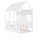 preview thumbnail 18 of 43, Wood House Bed with Twin Size Trundle, Wooden Daybed Frame with Roof and Window, Bedroom Furniture for Kids, Teens, Girls & Boys