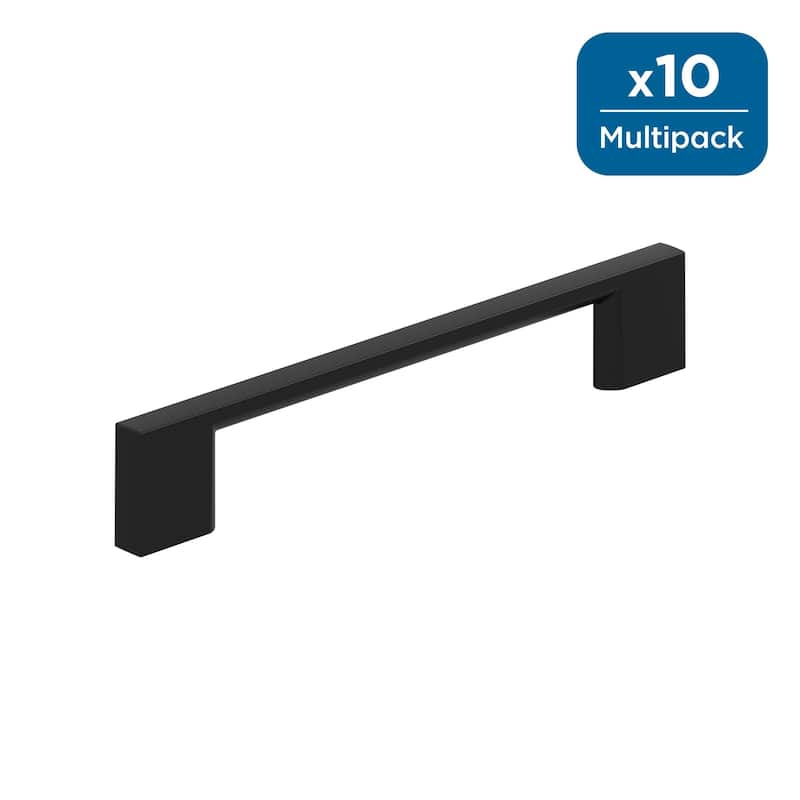 Amerock Cityscape Cabinet or Furniture Pull - 5-1/16 inch (128mm) Center-to-Center - Matte Black