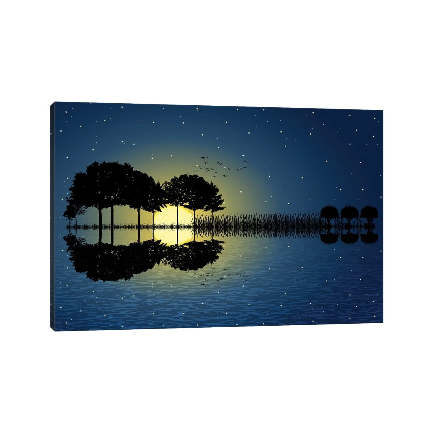 iCanvas "Guitar Island Moonlight" by psychoshadow Canvas Print