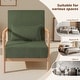 preview thumbnail 34 of 161, 25" W Mid Century Upholstered Wood Accent Chair with Pillow