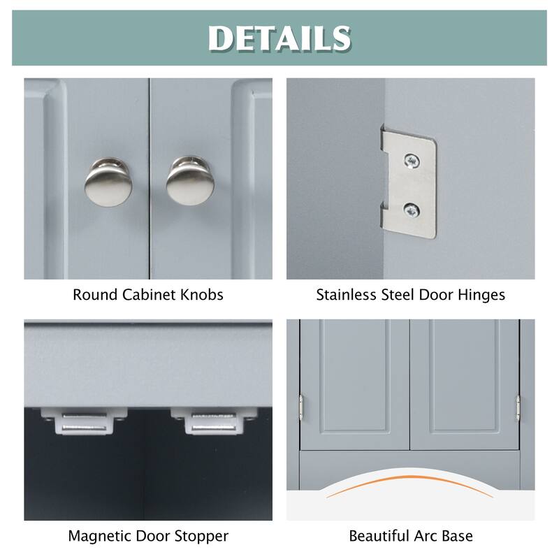Triangle Bathroom Storage Cabinet with Adjustable Shelves,Freestanding Floor Cabinet