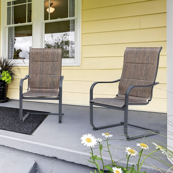 Nuu Garden Textilene Patio Dining Chair Set of 2, Powder-coated