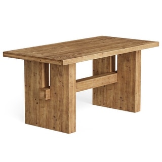 63 Inch Farmhouse Dining Table, Large Solid Wood Kitchen Table for 6 ...