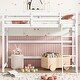 preview thumbnail 1 of 7, Twin Size Pine Wood Loft Bed Frame w/inclined Ladder, Guardrails,White White - Twin