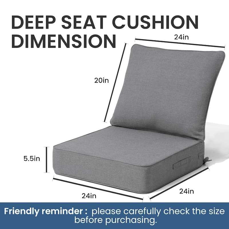 Crestlive Products Outdoor Premium Deep Seat Cushion Set