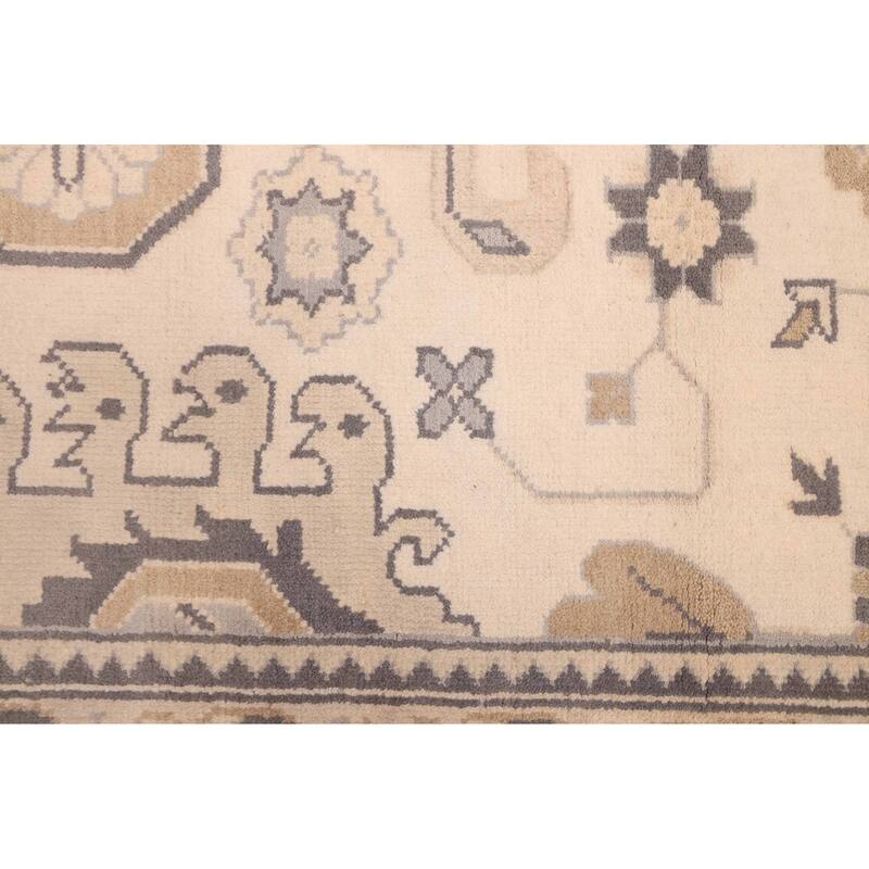 ECARPETGALLERY Hand-knotted Royal Oushak Cream Wool Rug - 9'3 x 11'6