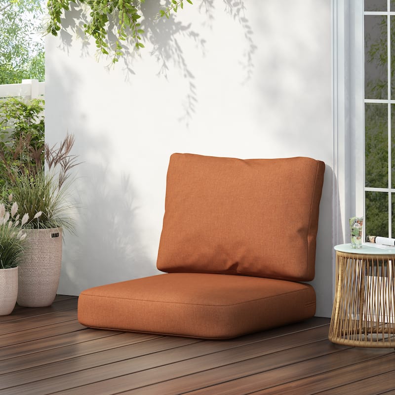 Christopher Knight Home - Noah Plush Comfort Outdoor Club Chair Cushion Set with Seat and Back Support - Orange