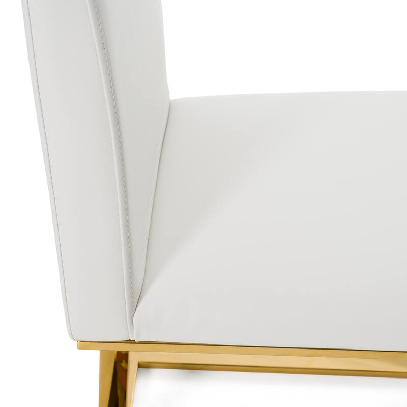 Modrest Frankie Contemporary White & Gold Dining Chair